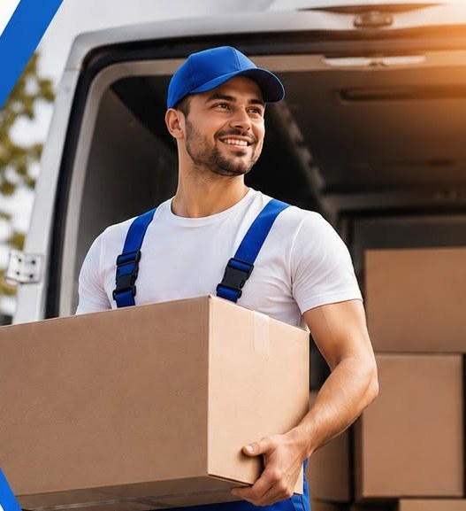Movers4Melbourne removalist carrying a moving box